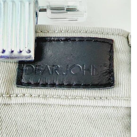 Dear John Joyrich Comfort Skinny Raw Cutout Hem Jeans Cactus Green Size 32 - Picture 7 of 12